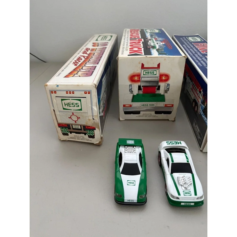 VTG Hess Toy Truck Lot 1992-2003 Rescue Fire Truck Airplane Racecars with Boxes